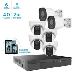 Alibi Vigilant MStar 4MP IP System - 4 x IR Turret Domes / 2 x IR Bullets w/ 8-Channel NVR + 2TB HDD