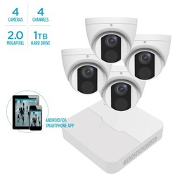 Alibi Vigilant MStar 2MP IP System - 4 x IR Turret Domes w/ 4-Channel NVR + 1TB HDD